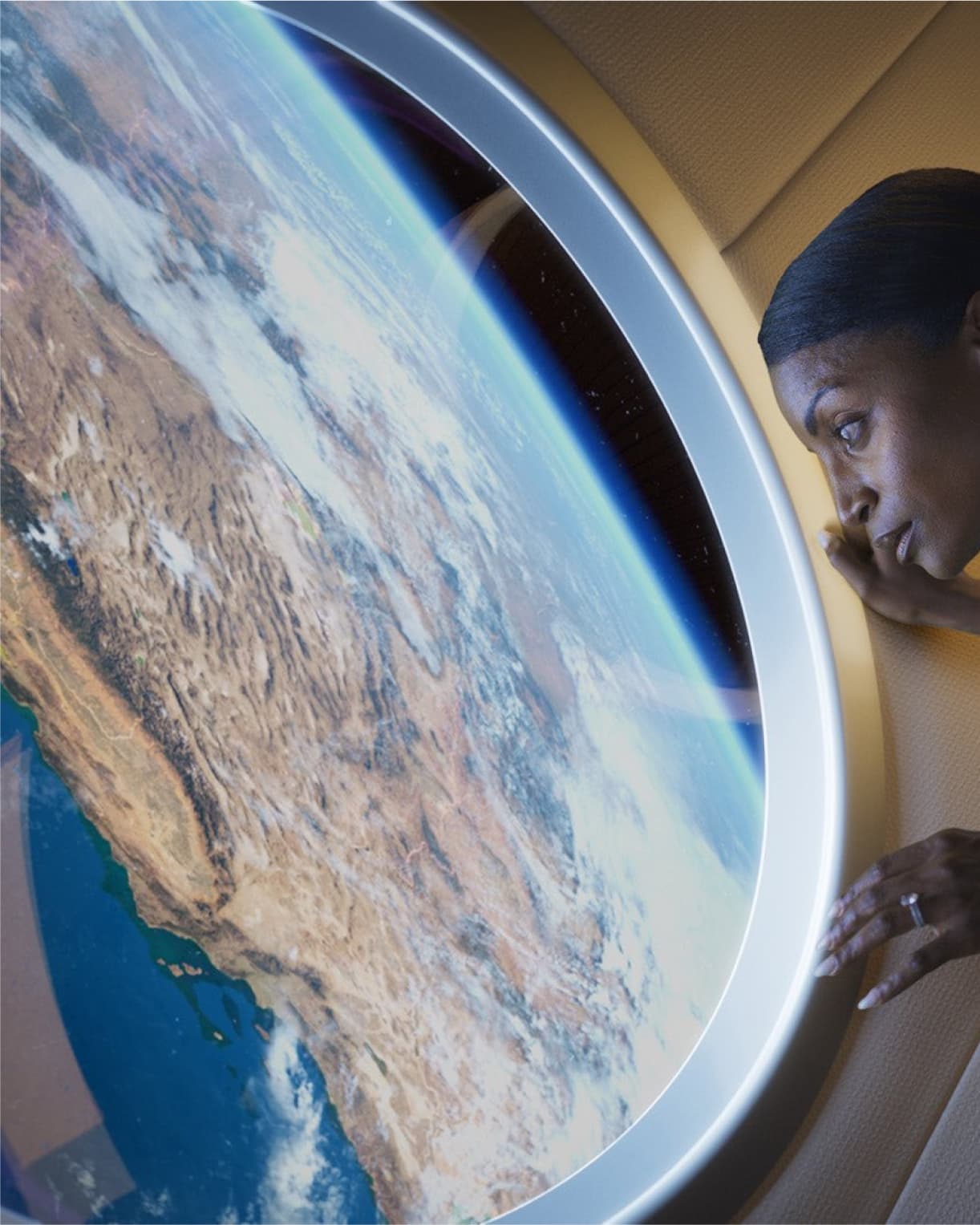 3D Rendering concept of an astronaut in space abroad Haven-1