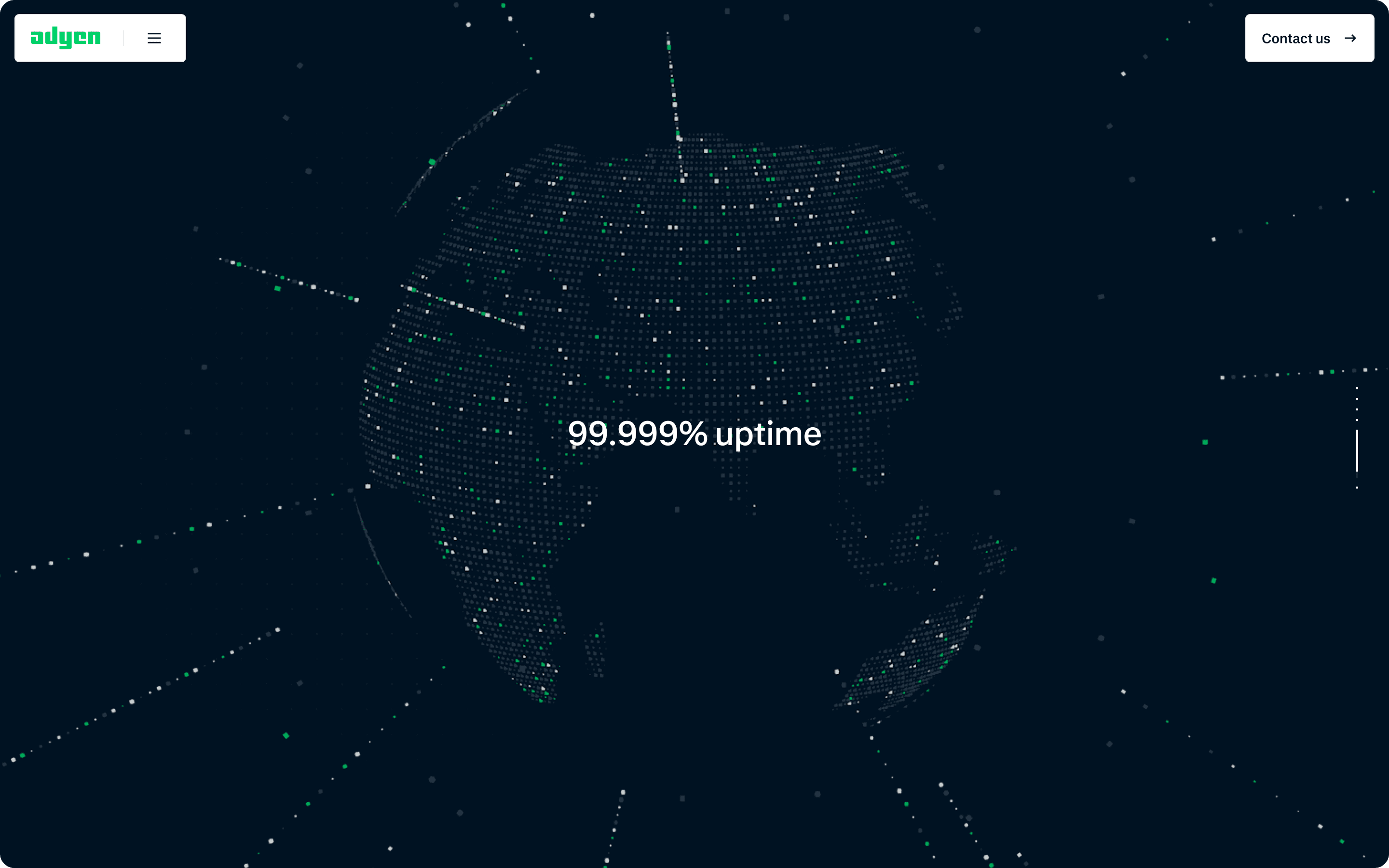 Adyen switchable module showing a final global payments state