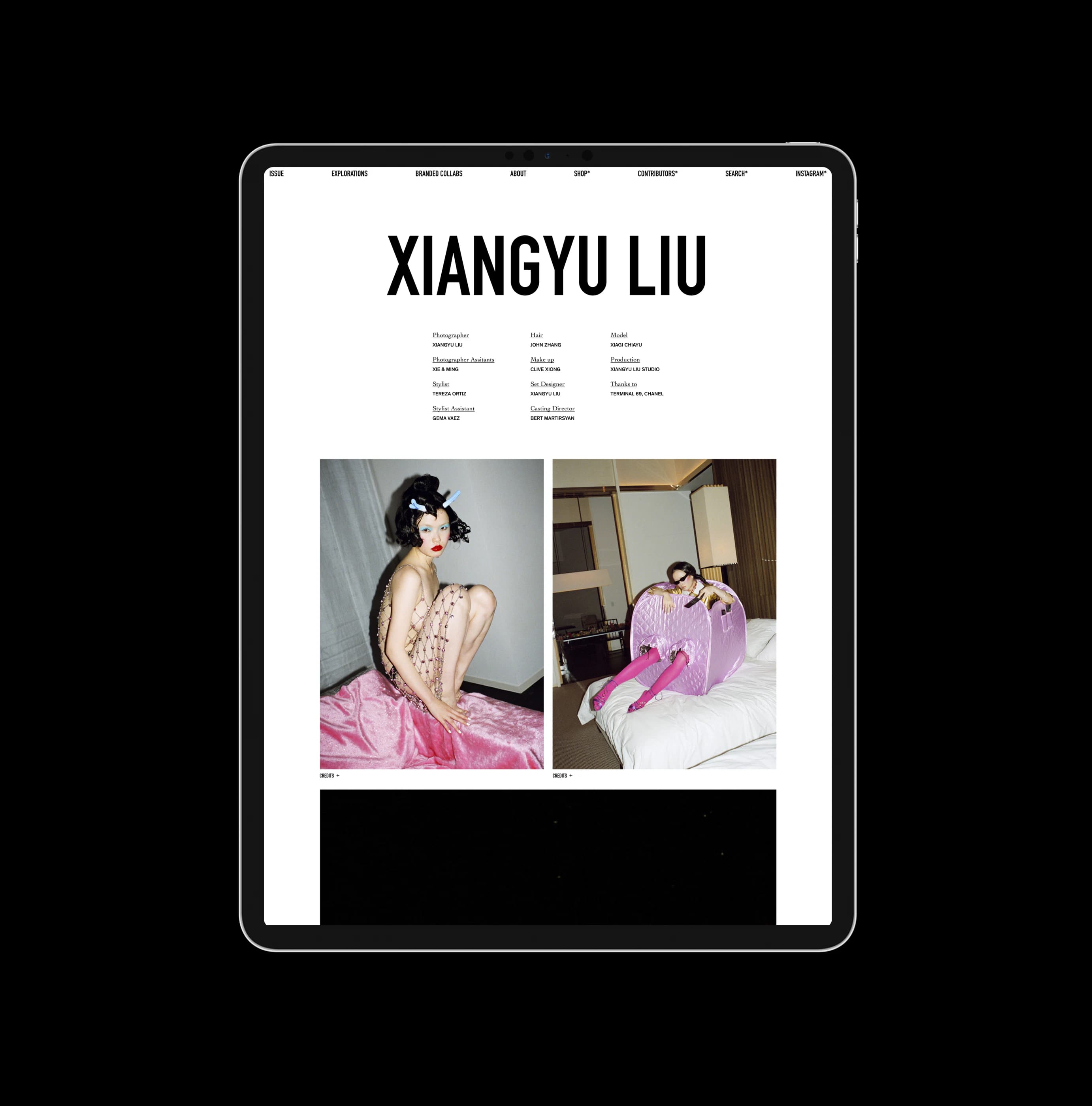 Image of an article page of Exhibition Magazine, XIANGYU LIU