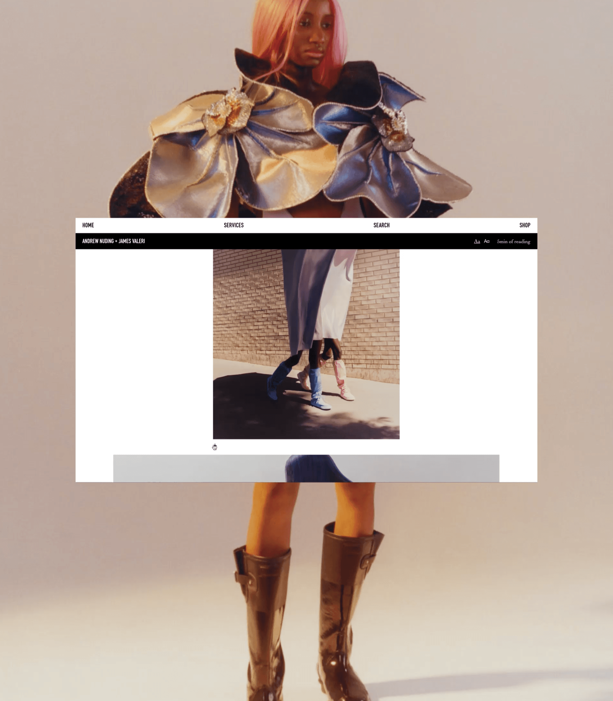 Image of an article page of Exhibition Magazine