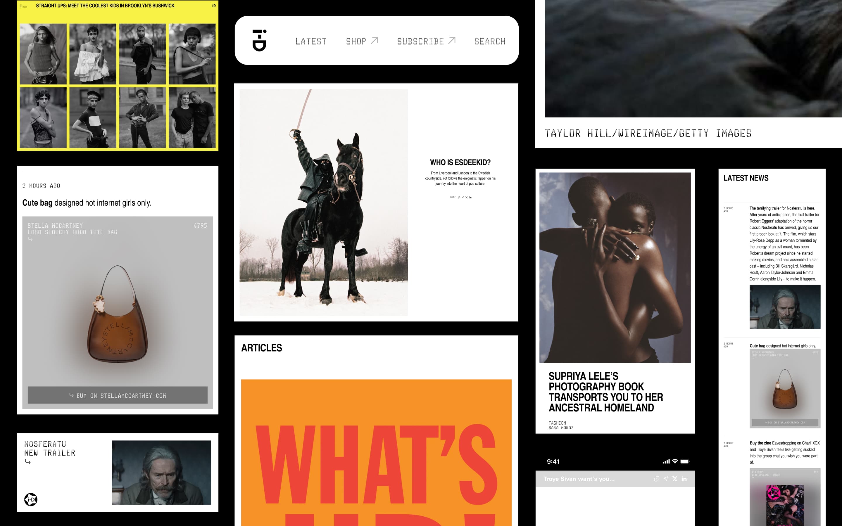 i-D website design system components and article modules