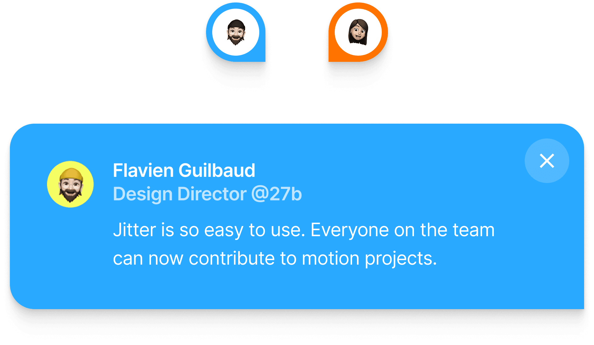 Jitter landing page section with a curved path editor