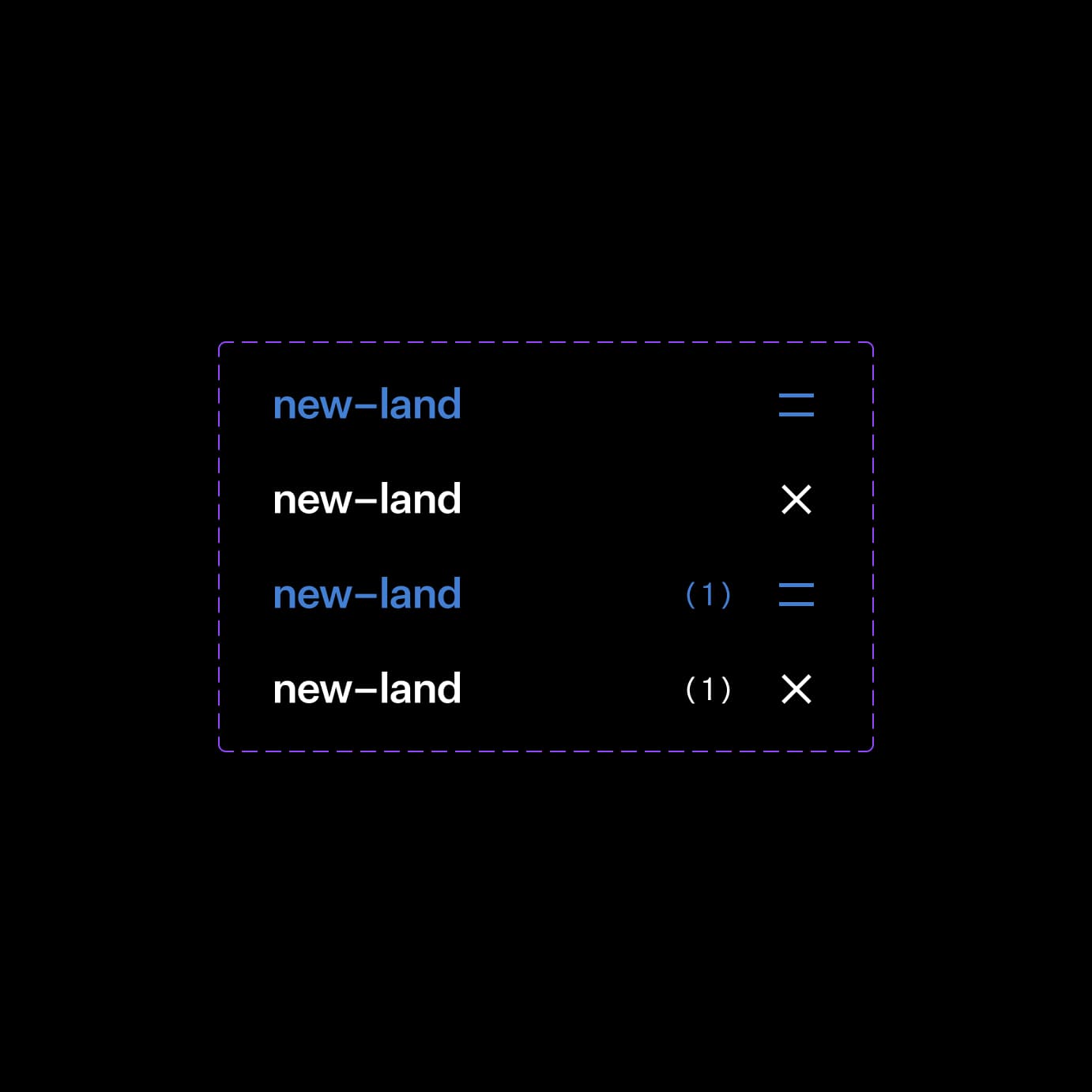 New Land mobile navigation menu states