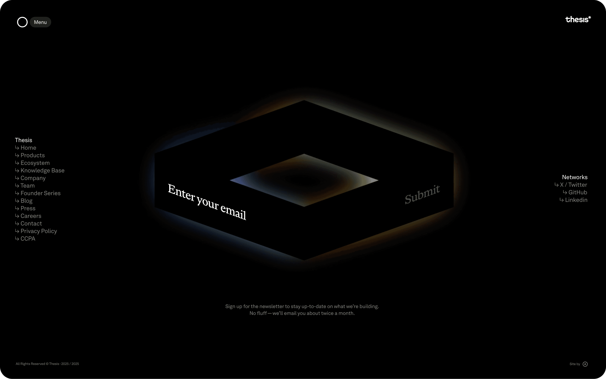 Thesis website footer design