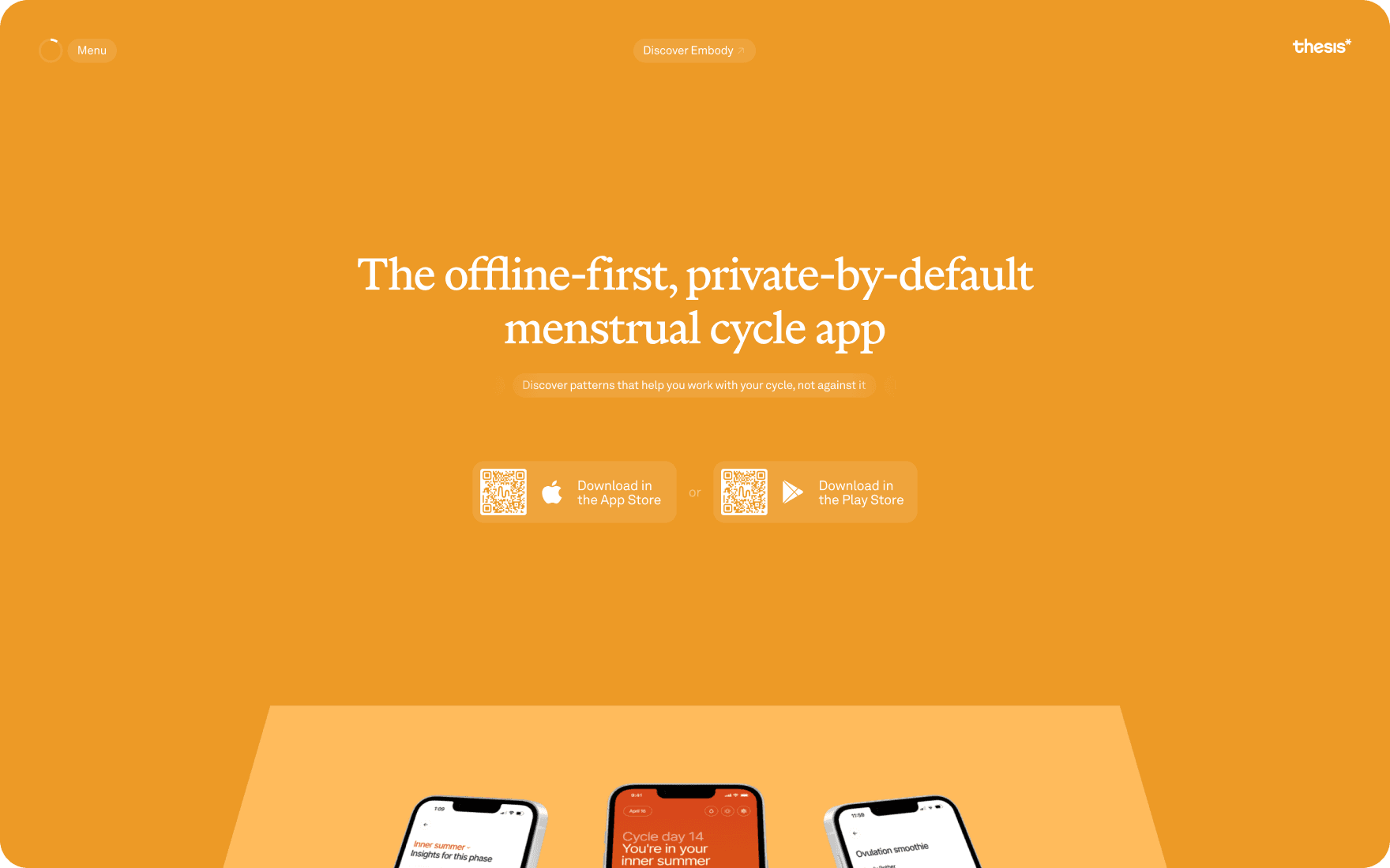 Thesis product page for Embody