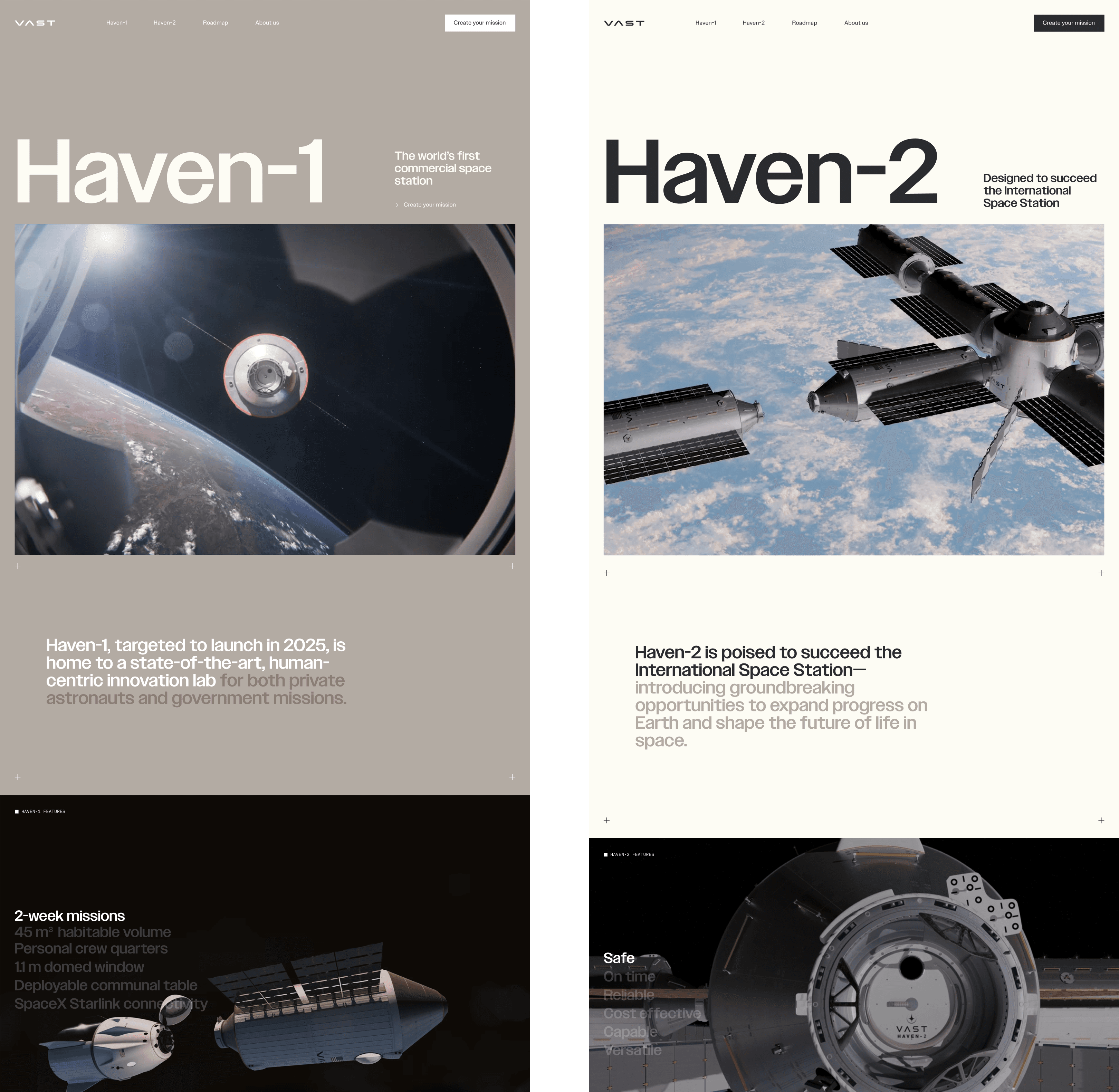 Vast website section showing station overview imagery