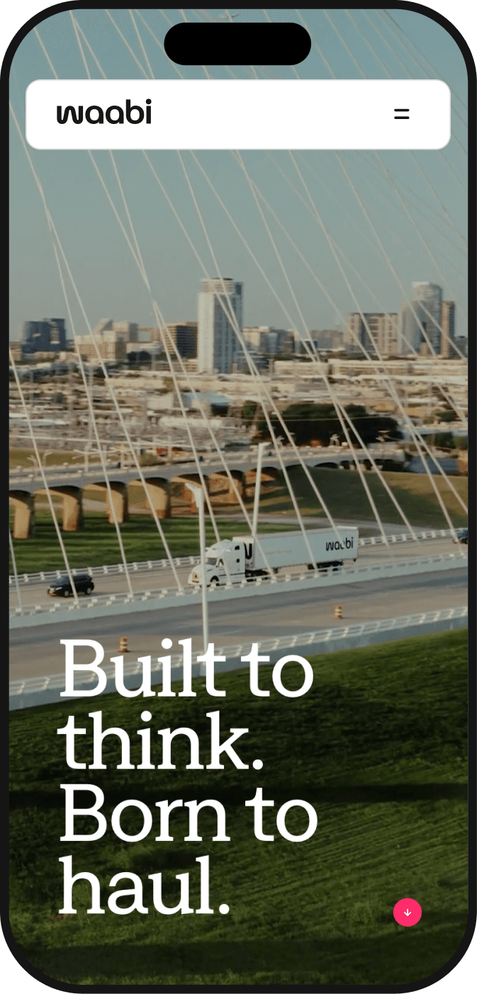Waabi mobile — Built to think. Born to haul.