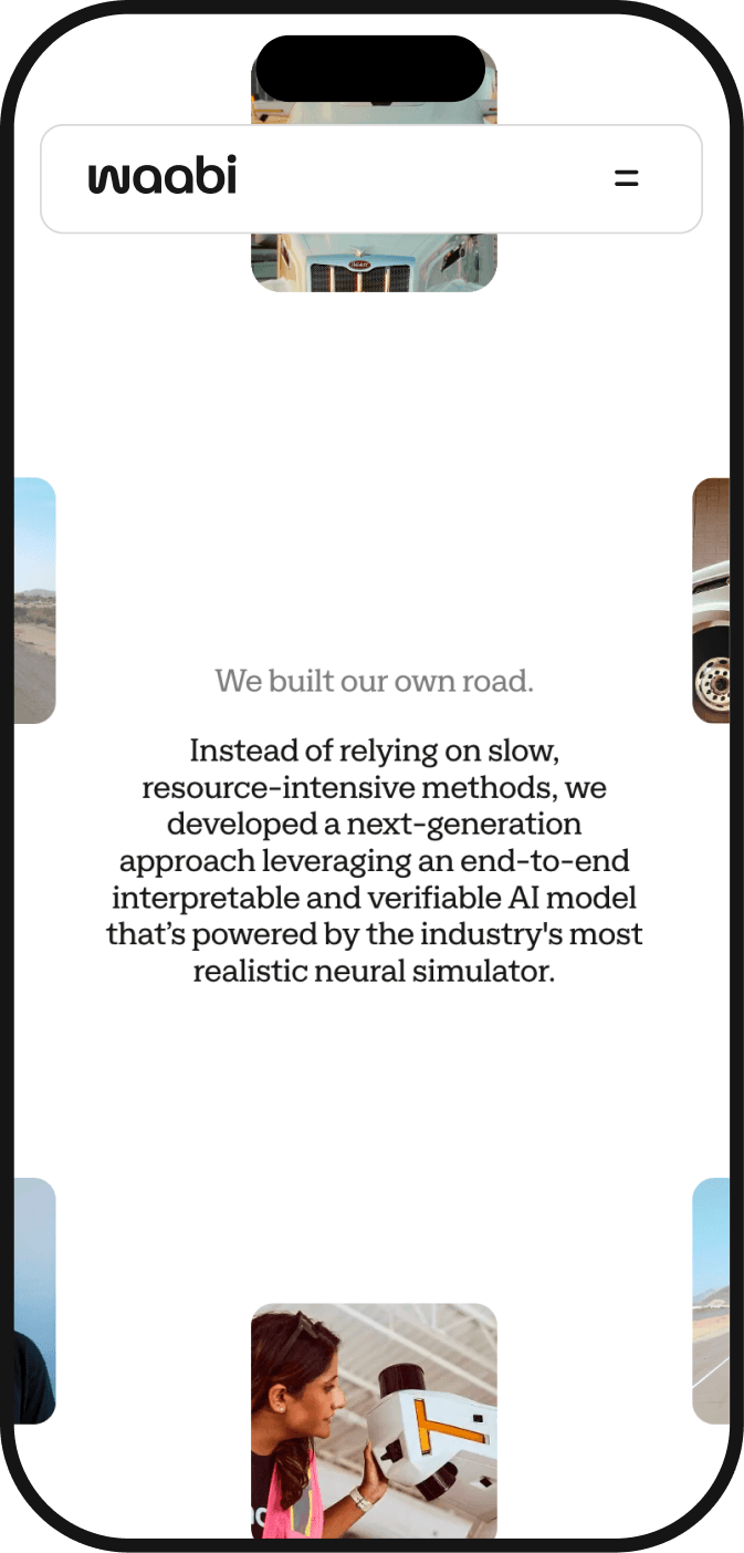 Waabi mobile — We built our own road